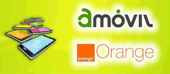 Logos de Amóvil y Orange