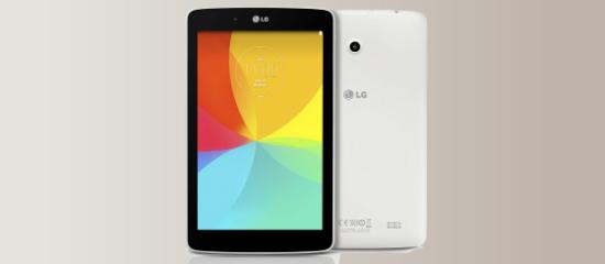 The LG G Pad 8.0 in white
