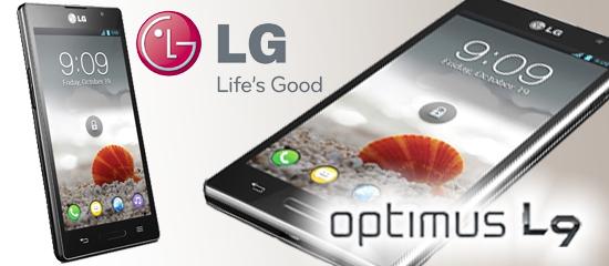 Imagen del dispositivo LG Optimus 9 con el logo del fabricante