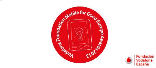 Logos de Mobile for Good Awards 2013 y de la Fundación Vodafone España