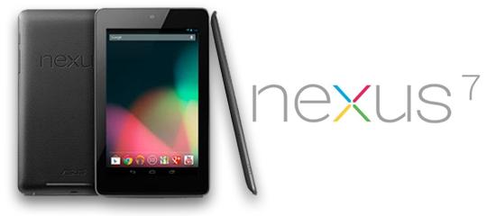 Imagen de la tablet Nexus 7 de Google, por delante, por detrás y de lado.
