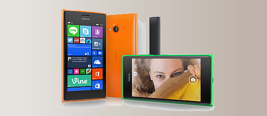 The Nokia Lumia 735 in several colors