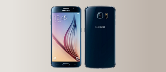 The Samsung Galaxy S6 in black